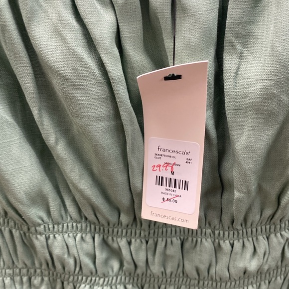 NWT Green tiered mini dress size M - Picture 5 of 6